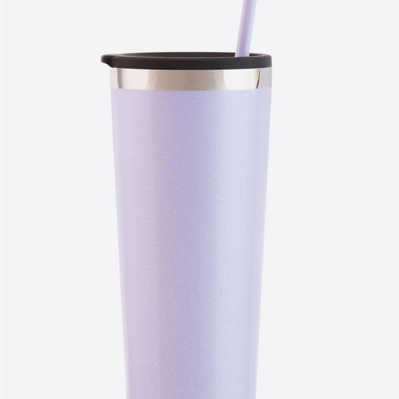 Set of 4-Lilac Glitter 22 oz stainless insulated tumblers with lids and straws - Picture 2 of 4